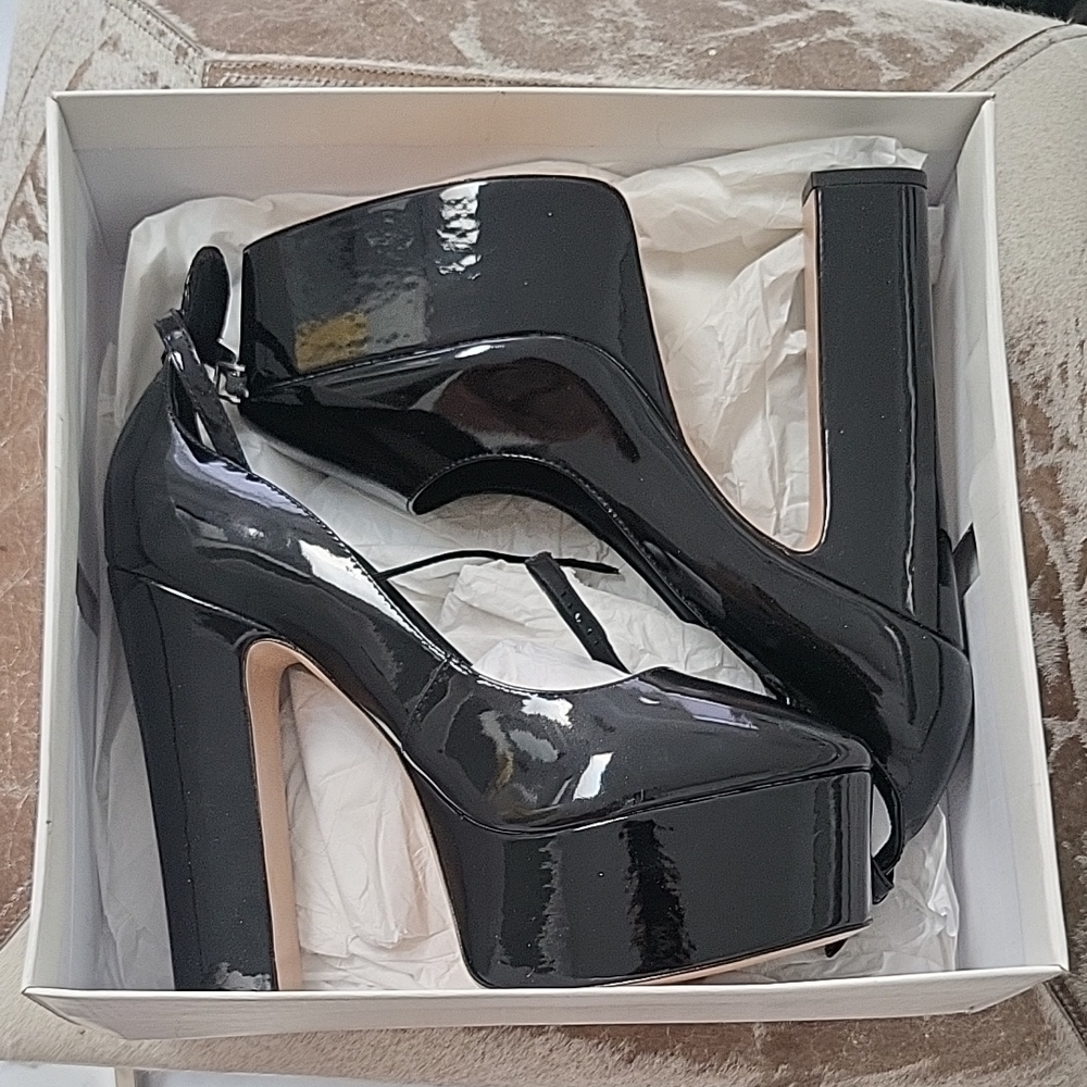SCHUTZ Black Platform Ankle Boots